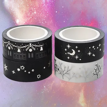 

Christmas Gift Gold Foil Tree Star Tape Black & White Masking Tape Japanese 2019 Kawaii Stationery School Supplies Planner