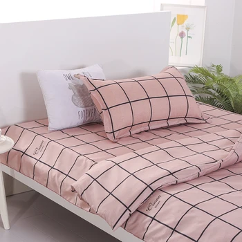 

Single Duvet Cover Kids Bedding Set 3pcs Comfortable Quilt Cover Flat Sheet Pillowcase Lattice Design