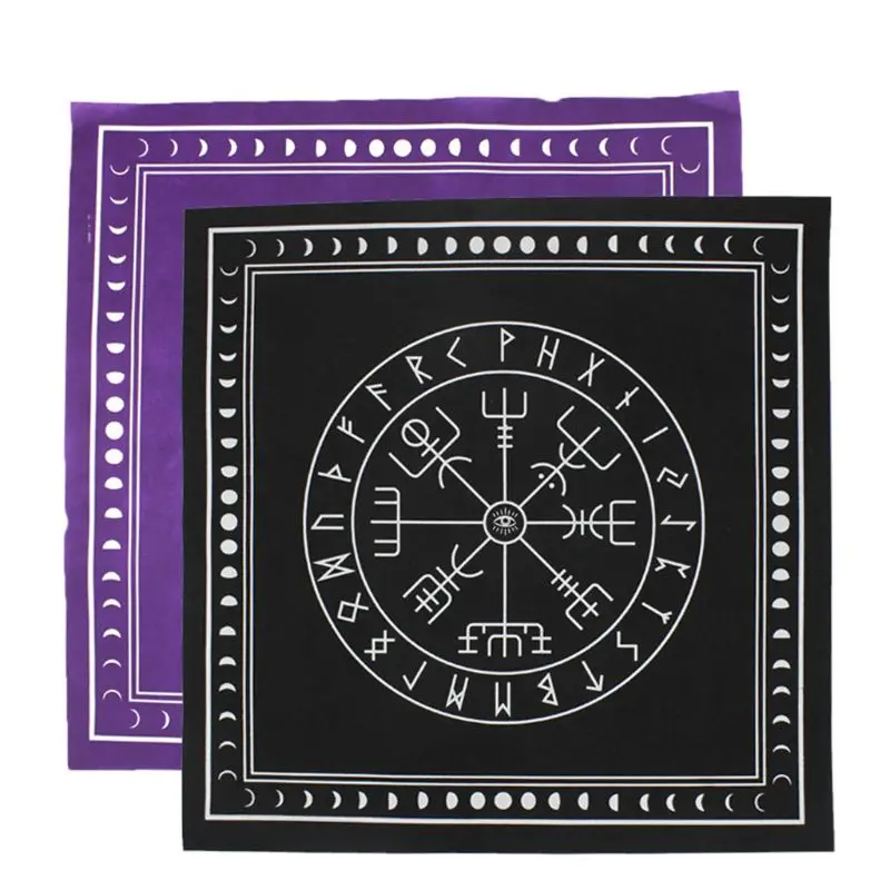 

50*50cm Non-woven Tarots Tablecloth Rune Divination Altar Patch Tarots Table Cover Board Game Textiles Black/Purple