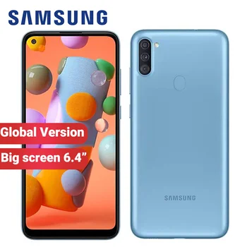 Перейти на Алиэкспресс и купить Мобильный телефон Globla Samsung Galaxy A11, 32 Гб ПЗУ 2 Гб ОЗУ A115F/DS, 6,4 дюйма, 4000 мАч, тройная Основная камера 13 МП, смартфон на базе Android 10