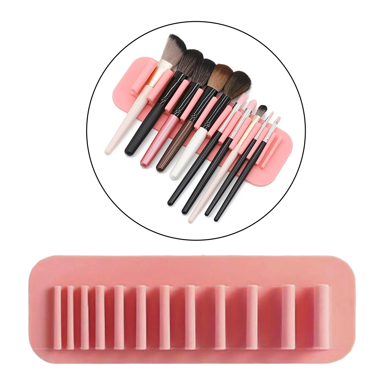 Silicone Makeup Brush Holder Wall-mounted Soft Durable Reusable