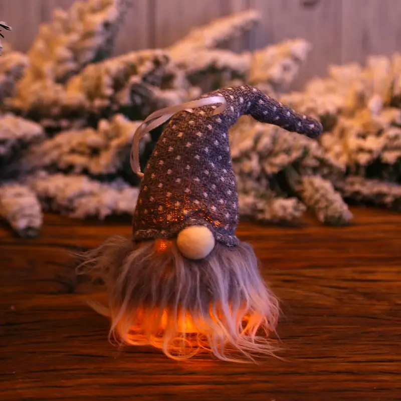 Рождественские светящиеся игрушки куклы с вязаной шляпой Рождественский гном шведские статуэтки праздничные украшения детские подарки