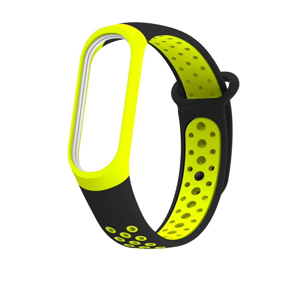 Для mi Band 3 4 ремешок Спортивные Силиконовые часы наручные браслет mi band 3 ремешок аксессуары браслет Смарт для Xiaomi mi 3 4 ремешок - Цвет: Black green
