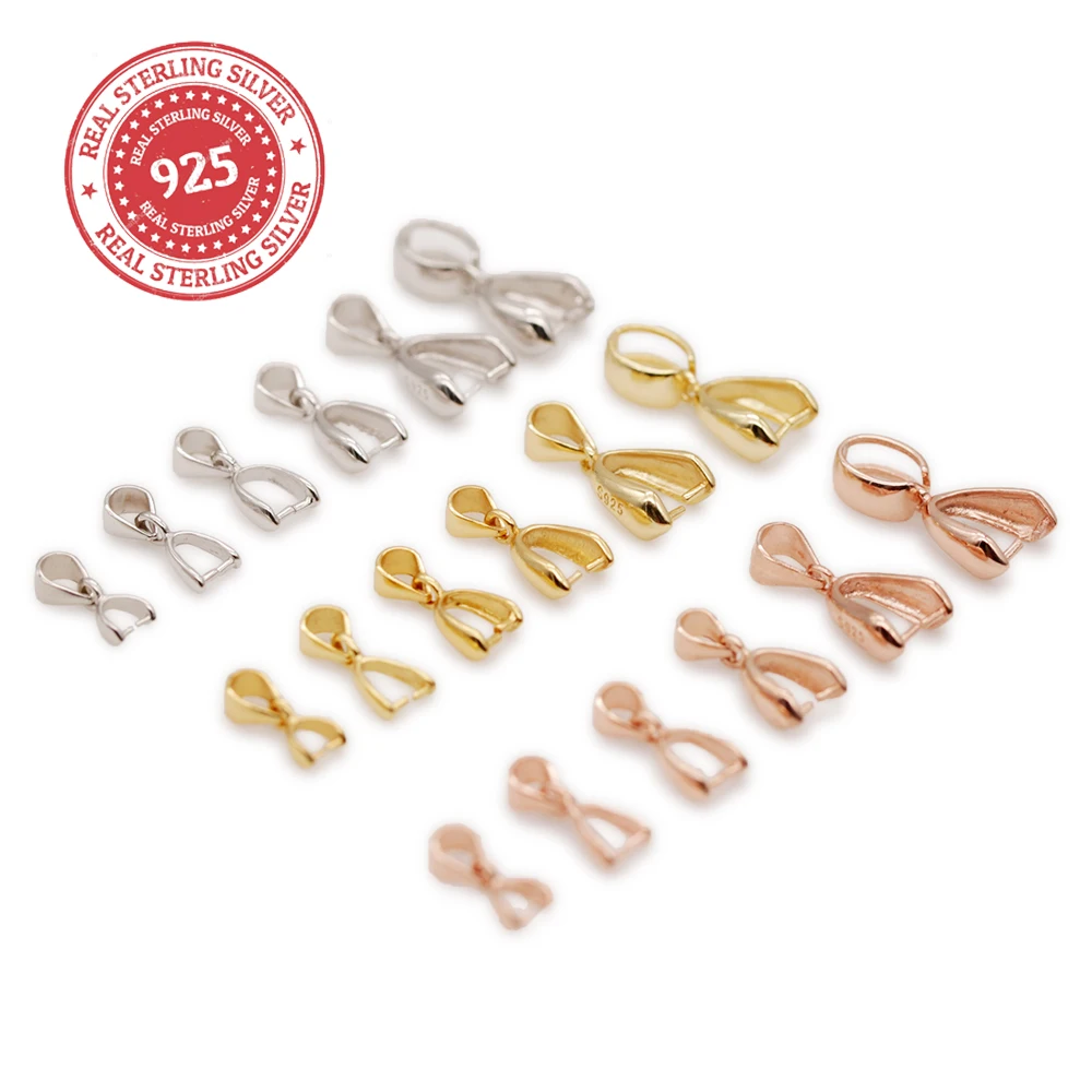 1 piece of 925 Sterling Silver Pendant Clip Clasp Pinch Bail Pendant