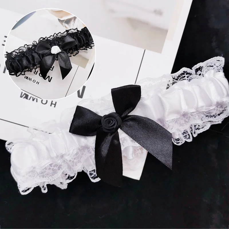 New Women Sexy Garter Belt Lace Bow Leg Ring Floral Bowknot Leg Hoop Stocking Ring Garters Wedding Bridal Cosplay Clothes Decor garter belt lace garter belt