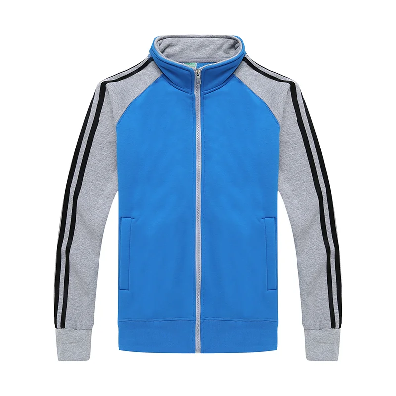 YOTEE autumn and winter thickening high quality stand collar zipper sweater jacket personal company group custom LOGO custo - Цвет: grey -blue