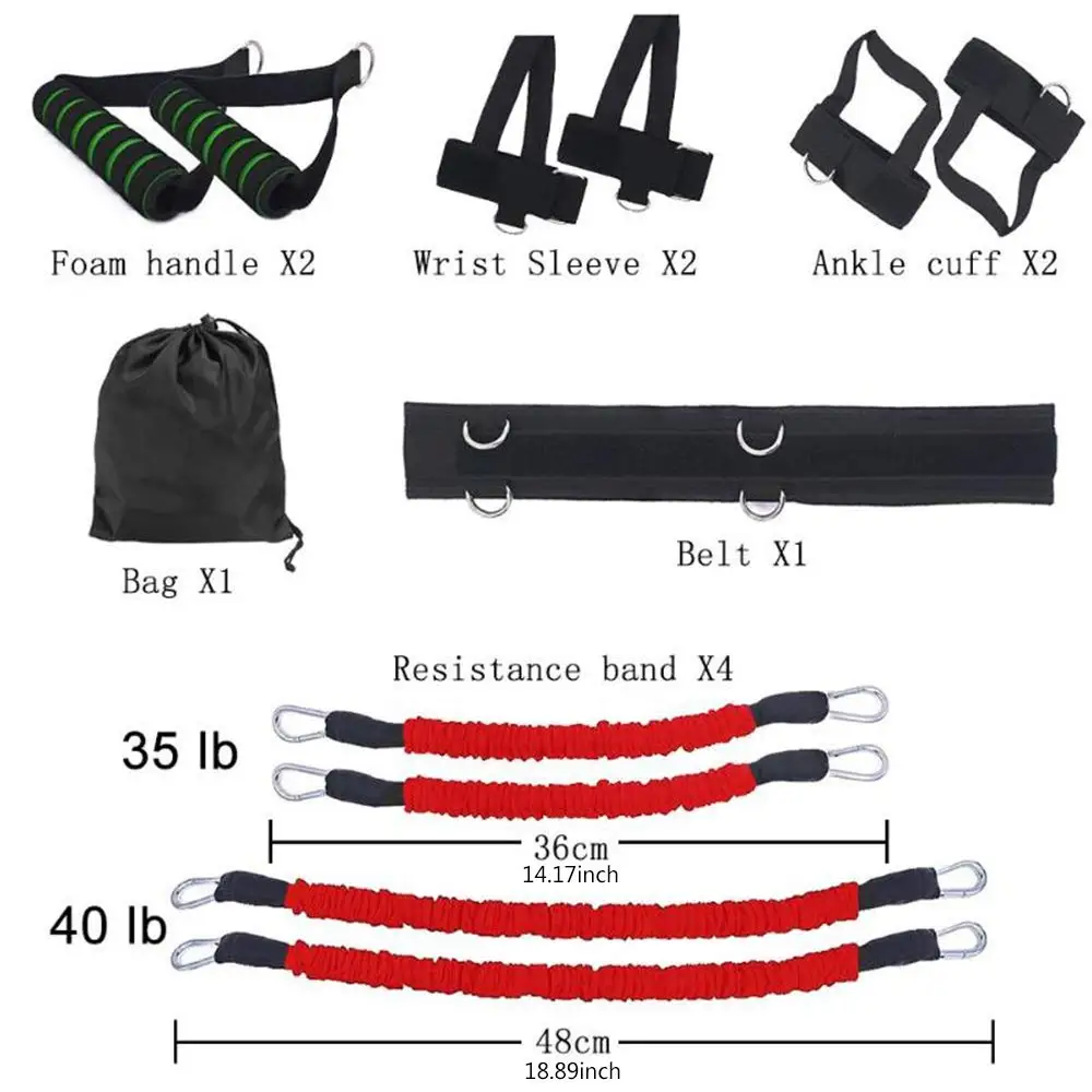 US $20.70 2020 New Sports Fitness Bounce Trainer Leg Resistance Band Set Boxing Exercise Belt for Strength Training Workout Bouncing Bands