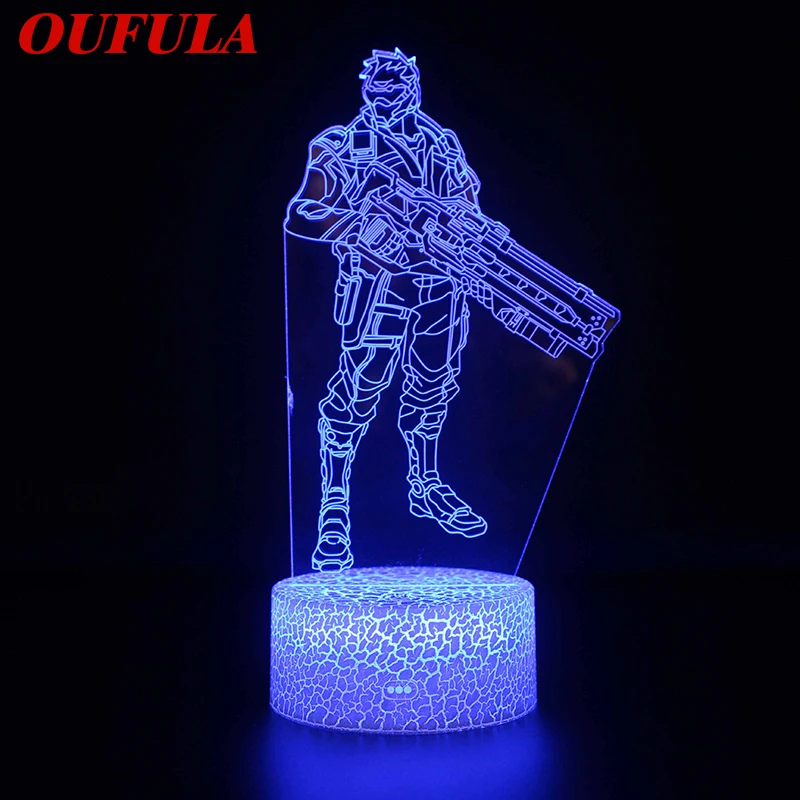 

OUTELA Night LED Lights Novelty 3D lamp Cute Toy Gift 7 ColorCartoon Atmosphere Lamp For Children Kids Room