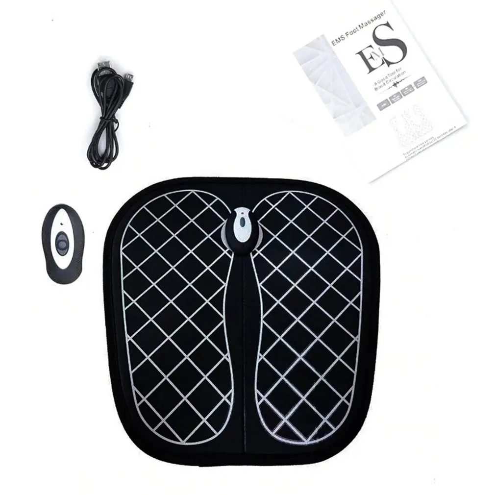 Foot shape black Подушечка для ног с дистанционным управлением, заряжающий массажный инструмент для ног, педикюрный аппарат для массажа ступней, Ems, аппарат для ног - Цвет: Foot shape black