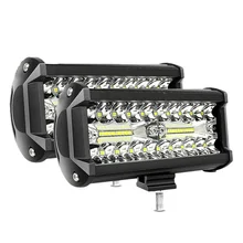Barre de lumière Led anti brouillard 2x7 pouces, 800w, Combo, pour véhicule tout terrain, Suv, camion, conduite en extérieur 