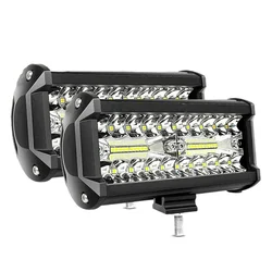2x 7 Polegada 800w led trabalho barra de luz ponto inundação combo offroad suv nevoeiro lâmpada caminhão condução ao ar livre