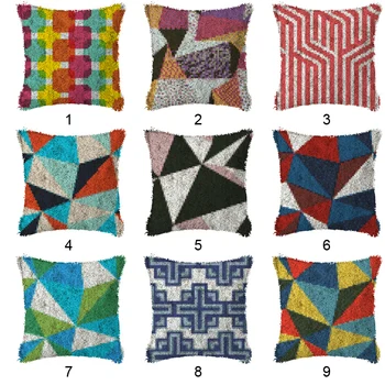 

Cartoon Latch Hook Cushion lattice Pattern Pillow Cushion Cover Case Crochet Art & Crafts Acrylic Home Decor Embroidery Sofa Bed