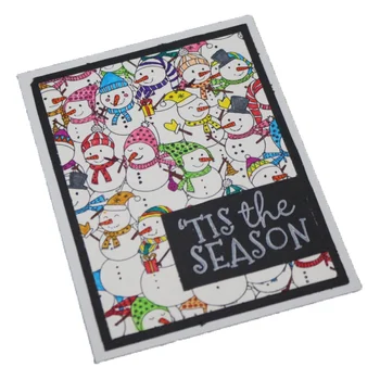 

Clear Stamps for Scrapbooking Snowman Rectangle Transparent Stempel Seal Silicone Block Stamp Photo Album Decoration