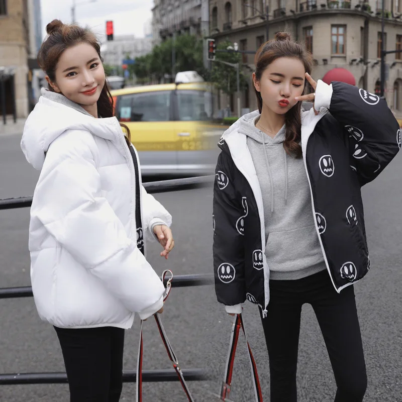 

Autumn And Winter New Style CHIC Cotton-padded Clothes Women's Loose-Fit Ulzzang down Coat Students Double-sided Wear down Jacke