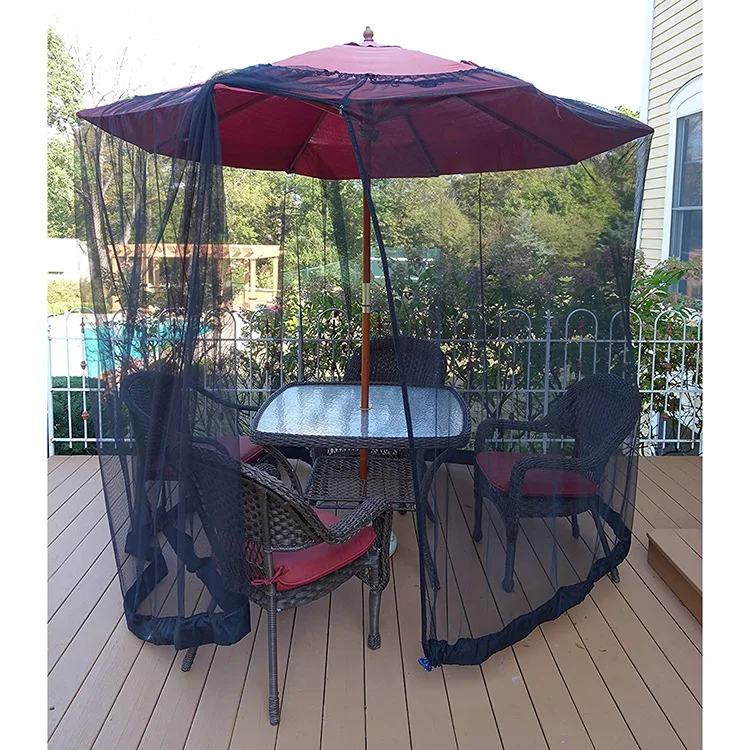 2021 high quality outdoor outdoor restaurant courtyard with zipper anti-mosquito umbrella net cover parasol mosquito net