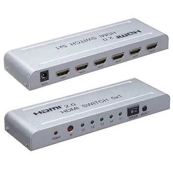 

HDMI 2.0 Switch 5x1 HDMI Selector Switcher Audio video Converter 4K 60Hz 3D 1080P IR HDCP2.2 for PS3 PS4 TV BOX PC DVD to HDTV