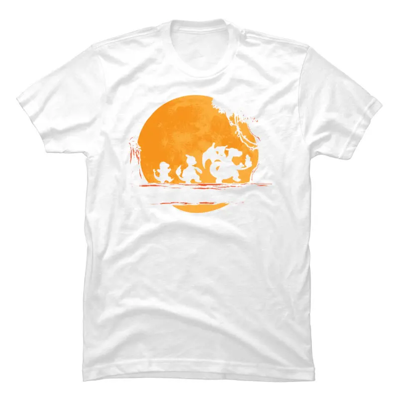 Pokemon Fire Charmander Walk Moon Man Топы рубашка странные вещи Луна 3D печатные толстовки Новые футболки с коротким рукавом для мужчин