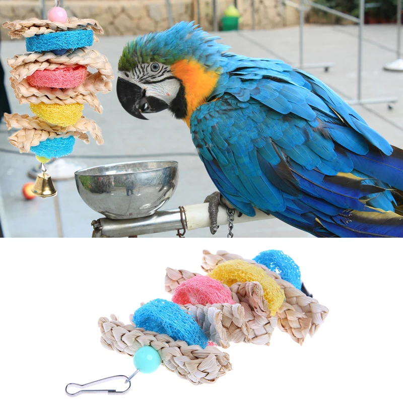 Pet Bird Parrot Parakeet волнистый попугай жевательные для клетки укусов качели игрушки подвесная игрушка