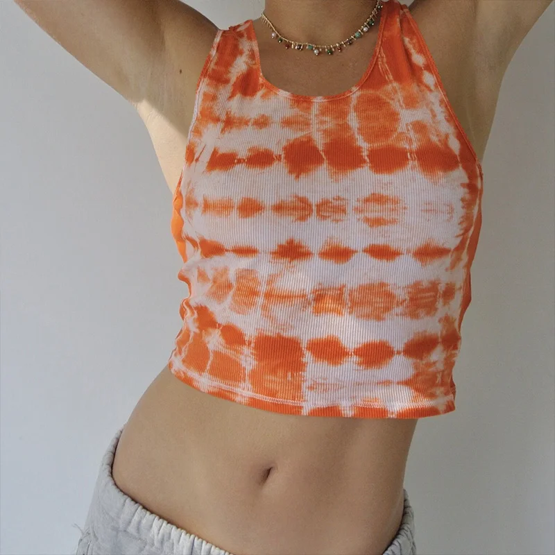 Tie Dye Casual Crop Tops Streetwear OC0174