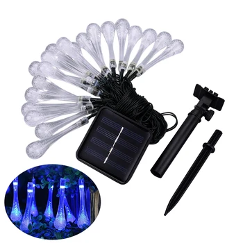 

Water Drop String Lights 6.5M 30 LED Waterproof Christmas Fairy Lights For Garden Outdoor Christmas Tree Parties Decorations