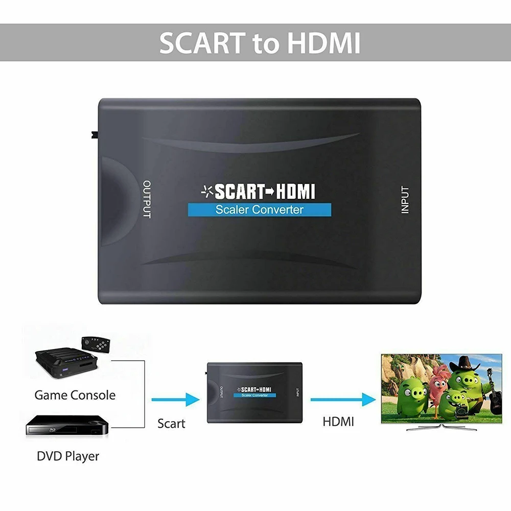 Преобразователь 1080P Scart в HDMI высококлассный Аудио Видео адаптер для HD TV Sky Box STB