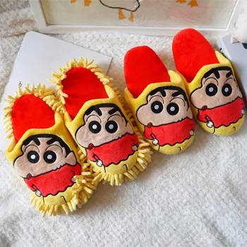 

Cartoon Crayon Shin-chan Winter Indoor Slippers Toys Stuffed Doll Shoes Gift For Children Love Pet #4707