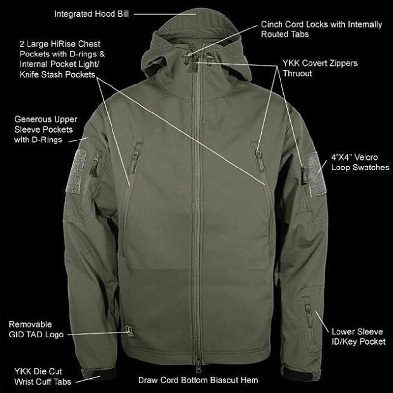Софтшелл Sharkskin TAD тактическая куртка Мужская Наружная камуфляжная охотничья одежда военная походная Кемпинг ветрозащитная куртка с капюшоном
