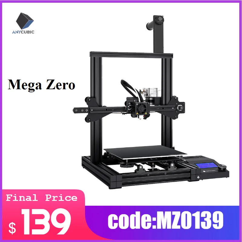  ANYCUBIC Mega Zero FDM 3D принтер размера плюс объем сборки impressora Настольная 3D цветная печать металлическая рамка impresora 3d 