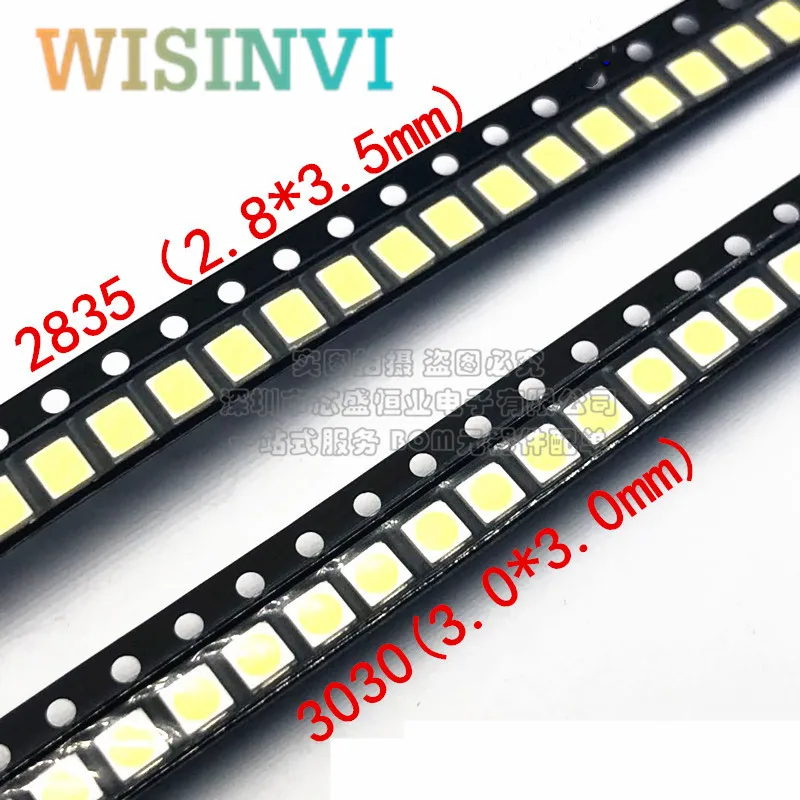 100PCS 2835 3030 SMD LED White 1W 3V 6V 9V Ultra Bright Surface Mount Cold white Pure naturally Warm | Лампы и освещение