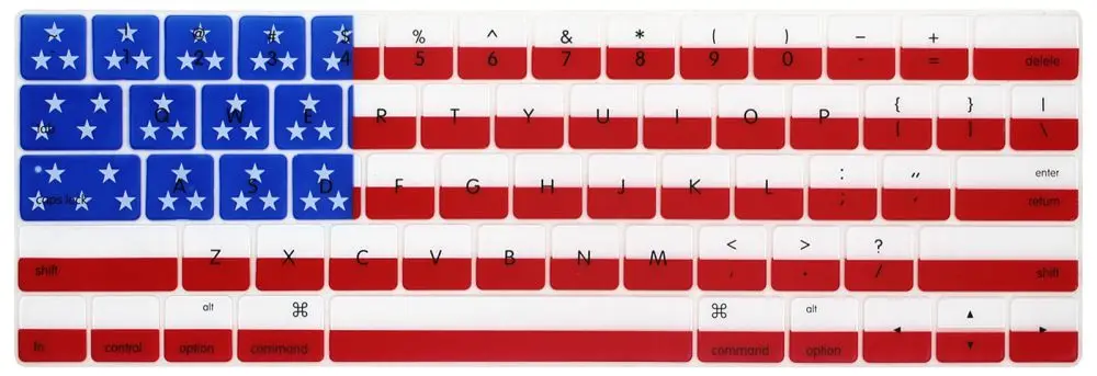 Английская американская Защитная пленка для клавиатуры для Macbook Pro 13,3 A1706 A1989 и 15,4 дюймов A1707 A1990 с сенсорной панелью - Цвет: 2