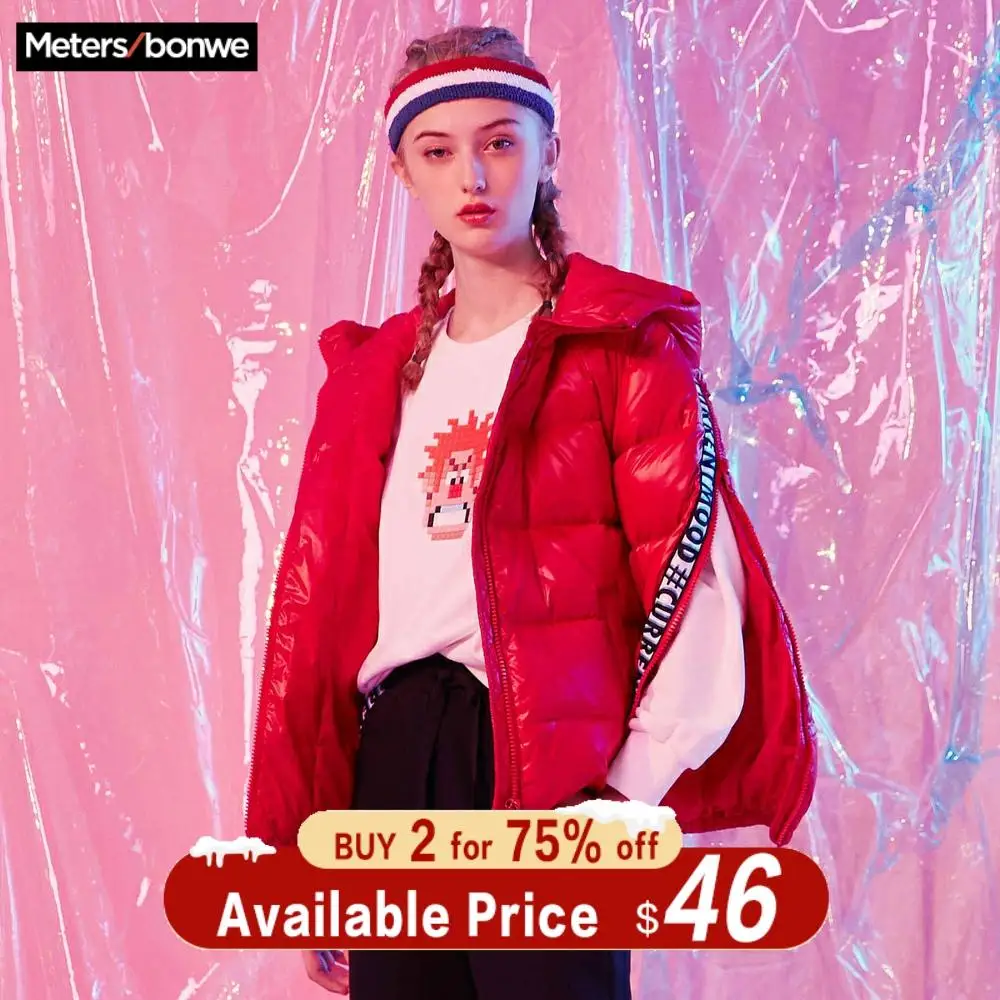 Metersbonwe, зимняя теплая Новинка, женские пуховики, 80% серое пуховое пальто, пальто с высоким воротником, зимняя верхняя одежда