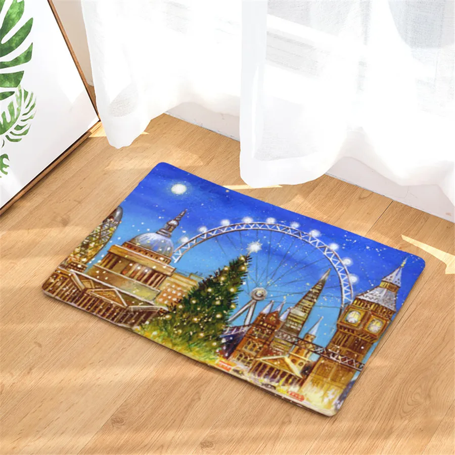 

Wholesale Christmas Decorations for Home Door Mat Kitchen Bathroom Absorbent Mat New Year Decorations Navidad Natal 50x80cm