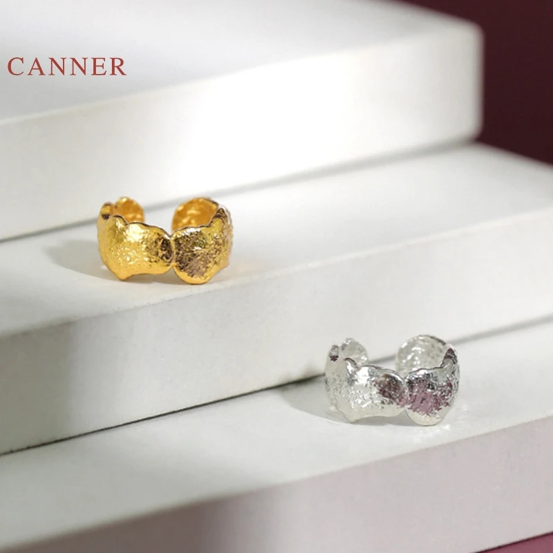 

CANNER Real 925 Sterling Silver Earrings For Women Irregular Fingerprint Clip Earring Zircon Diamond Korean Jewelry Pendientes