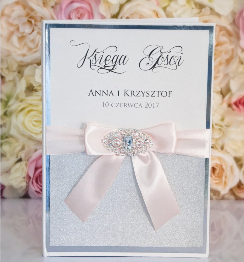 

Personalised diamante elegant wedding journal custom lace chic ivory Wedding Guestbook bridal shower Colour choices rhinestone