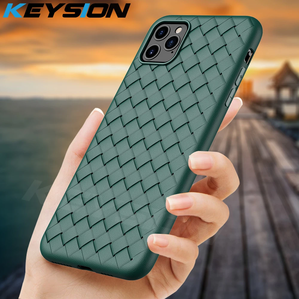 KEYSION Super Soft silicone Case for iPhone 11 Pro Max XS Luxury matte Grid back Phone cover XR 6s 7 8 Plus | Мобильные телефоны и