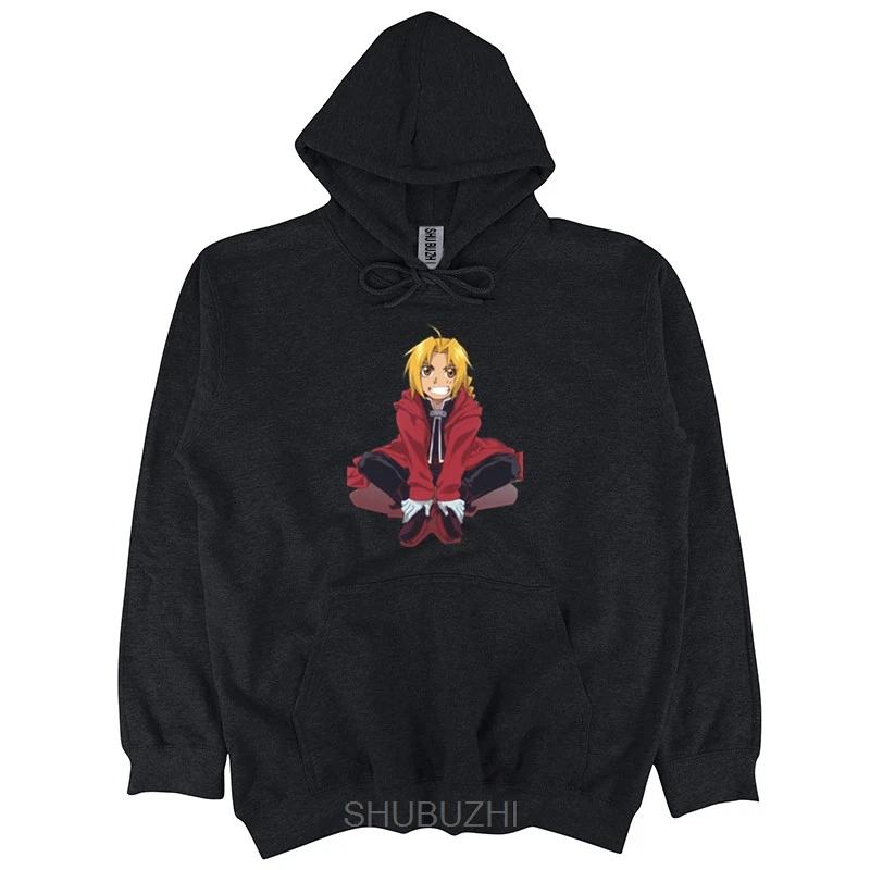 Fullmetal Alchemist Edward Elric State аниме мужская толстовка с капюшоном черный топ мультяшная