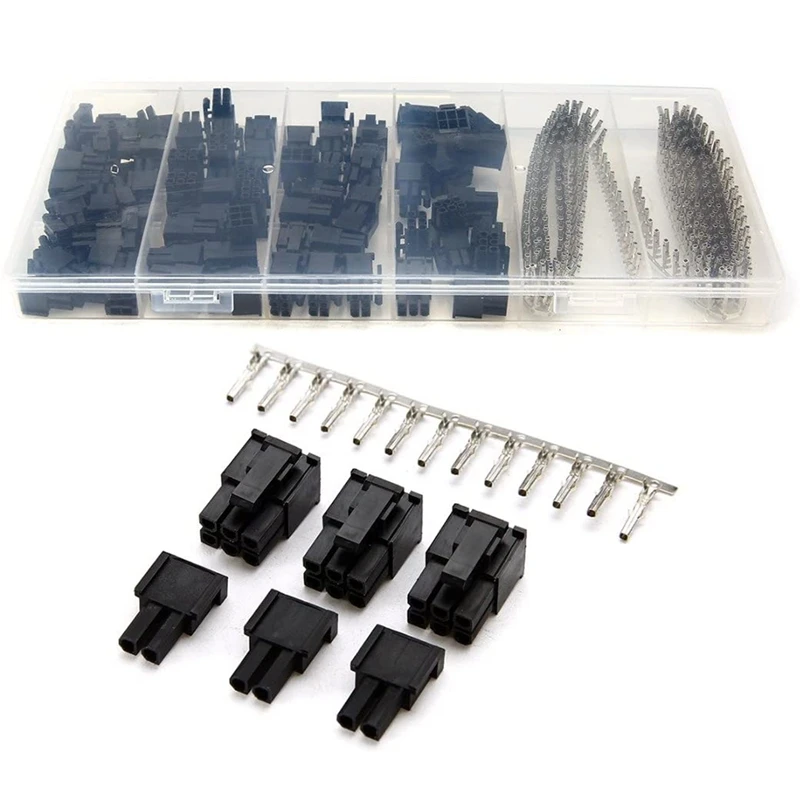 400Pcs Crimp Female Terminals Pin Plug + 50Pcs 5557 8(6+2)P ATX EPS PCI-E Connectors With Plastic Box | Обустройство дома
