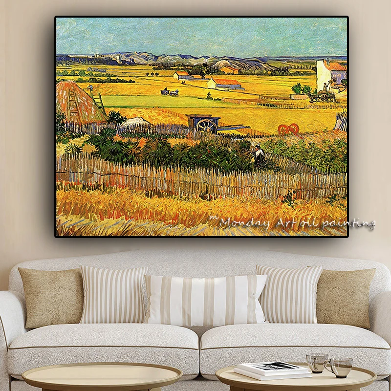 AAA Harvest-at-La-Crau-by-Van-Gogh-Landscape-Oil-Painting-Reproductions-on-Canvas-Posters-and-Prints副本