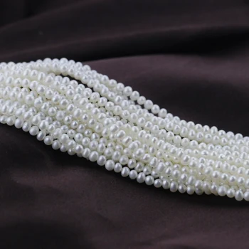 

Genuine Natural wholesale 5strands 3.5-4mm grade AA potato white pearl strands loose beads women lady jewelry DIY