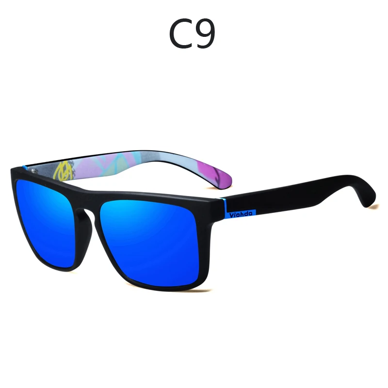 Viahda новые и крутые поляризованные солнцезащитные очки, спортивные солнцезащитные очки, очки для рыбалки, De Sol Masculino с коробкой - Цвет линз: C9
