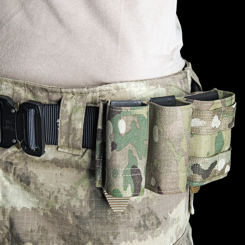 Tactical MOLLE 5.56 1+2 Side 9mm Magazine Pouch Kydex Wedge Insert KYWI Malice Strap Clip For TMC Belt Hunting Airsoft Paintball