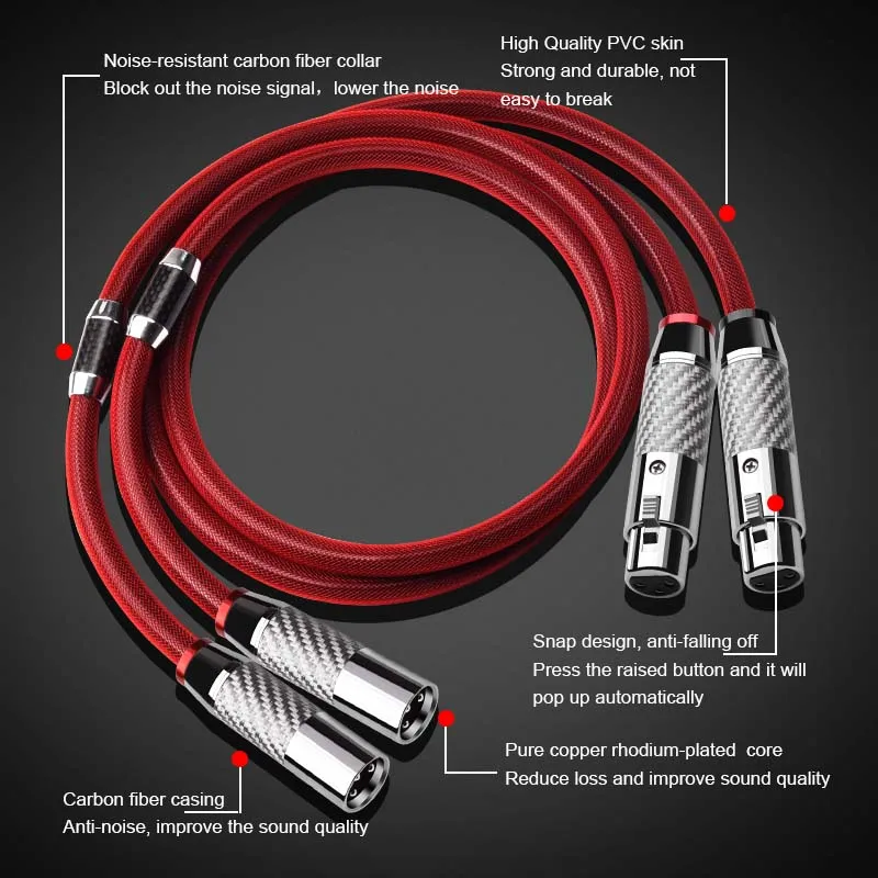 Hifi Pure Silver XLR Cable Male to Female Balance Audio Cable High performance 3 Pin XLR Connectors Microphone XLR C