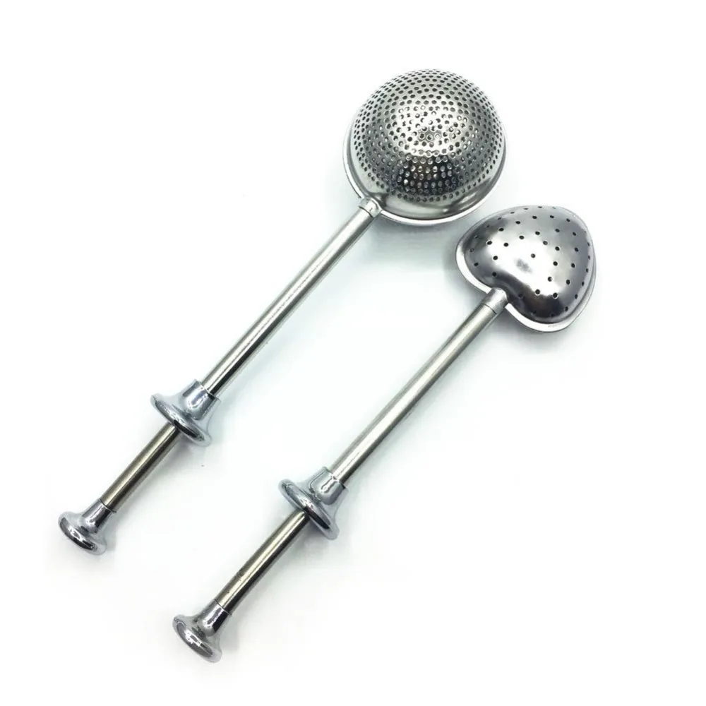 Long Handled Tea Strainers Tea Infuser Round Ball and Heart Shaped Pack