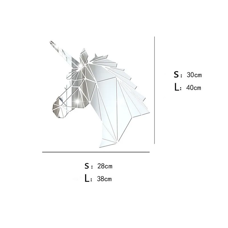 Художественное украшение на стену Единорог 3D акриловое зеркало наклейка на стену diycreature ТВ фоновая стена для детской комнаты украшение домашний декор