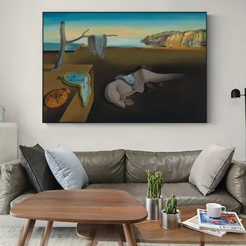 

Salvador Dali The Persistence of Memory Canvas Paintings on The Art Posters and Prints Famous Wall Art Pictures Home Decoration