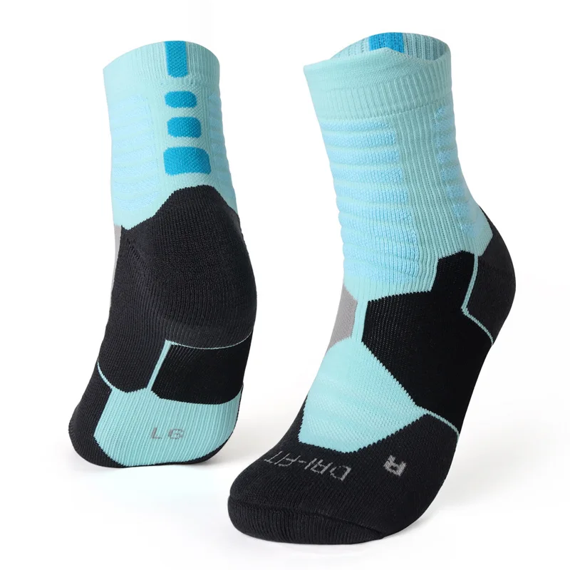 Performance Sport Crew Socks Men Outdoor Elite Fitness Basketball Running Sock Breathable Thick Cushion Compression Quarter Sock