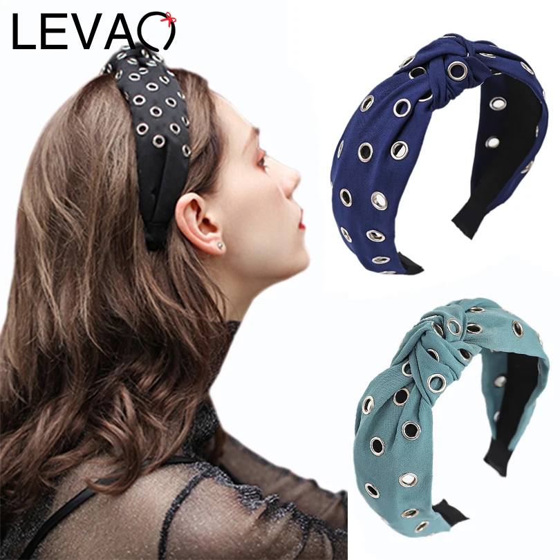 

LEVAO 2020 New Korean Women Elegant Metal Hollow Knot Fashion Headbands Bezel Turban Girls Hairband Hair Accessories Hair Hoop