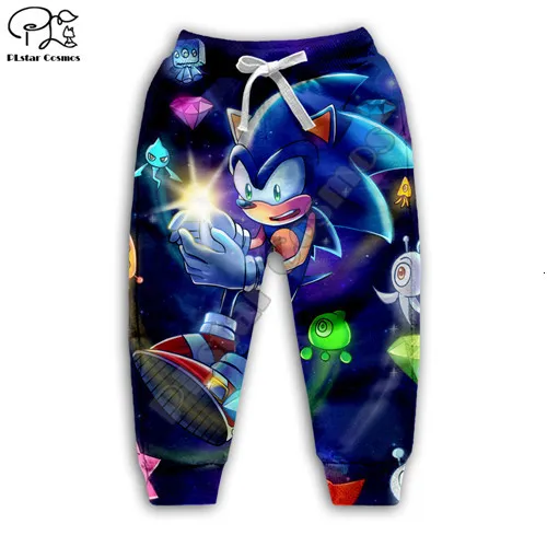 kids pants Детская толстовка с капюшоном для малышей с изображением супер звукового космонавта, 3d Галактики, мультяшный ежик, толстовка для мальчиков, детское пальто на молнии, рубашка, штаны - Цвет: kids pants