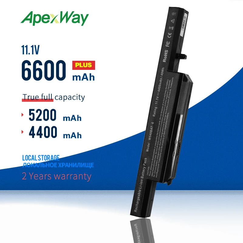 Аккумулятор для ноутбука Clevo W540 W550 W55EU W540EU 6-87-W540S-427 4400 W540BAT W551SU1 W550SU2 M1519 6 ячеек 11 1 мА