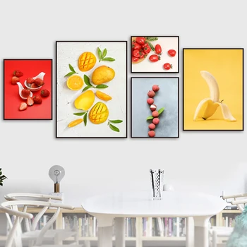 

Strawberry Banana Mango Tomato Nordic Posters And Prints Wall Art Canvas Painting Wall Pictures For Kitchen Restaurant Decor